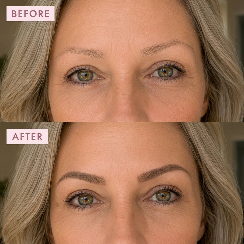 Before and after eyebrow result